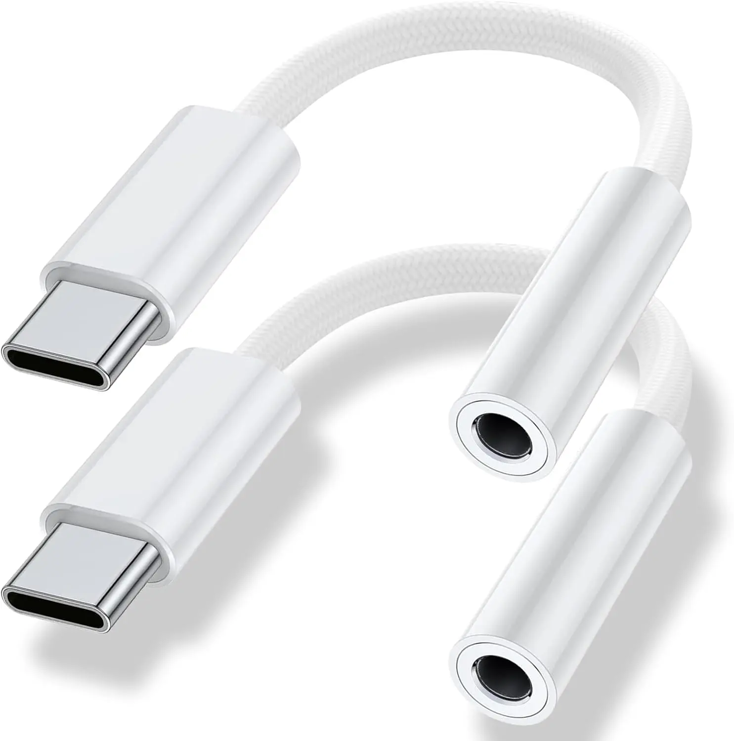 USB Type C to 3.5mm Headphone Jack Adapter (2-Pack), USB C to Aux Audio Dongle Cable for iPhone 17 Pro Max/17 Pro, 16/15 Pro Max, 16/15 Pro, iPad Pro, MacBook Samsung Galaxy S24 S23 S22 S21 Pixel 9 8