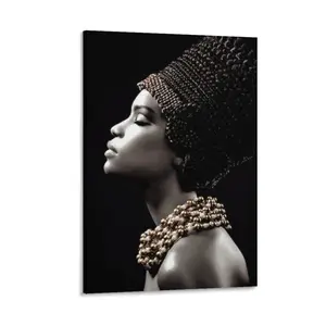 African Wall Art African American Girl Fashion Portrait Art Poster Modern Art (2) Decor Print