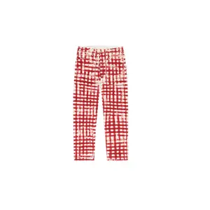 Hand Painted Picnic Plaid 501 Pants "Red / White" DT225
