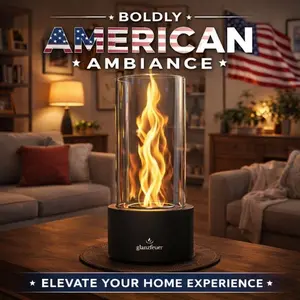 Shanfinner 3-Panel Vortex Tabletop Fireplace Portable & Easy to Move Stylish Sumptuous Look for Indoor Outdoor Use Ideal for Patio Decor Balcony Home Giftvalentines gift for bf，valentine's day decor，valentine gifts valentine's day decor