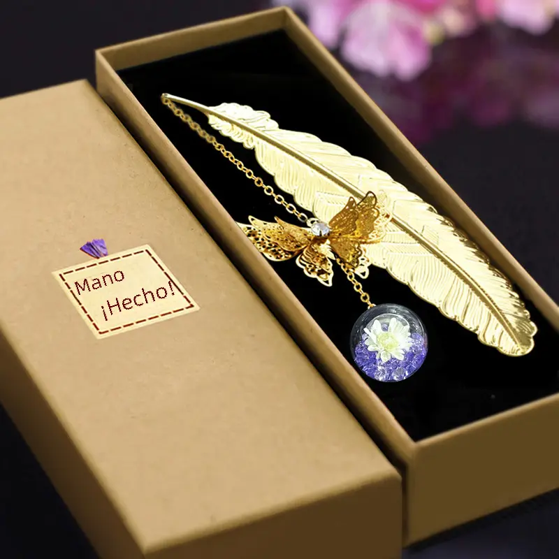 Eternal Blossom Feather Bookmark - Elegant Floral Metal Bookmark for Books & Gifts