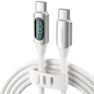USB-C to USB-C 100W Fast Charging Cable 6ft – PD Silicone Cable with LED Display