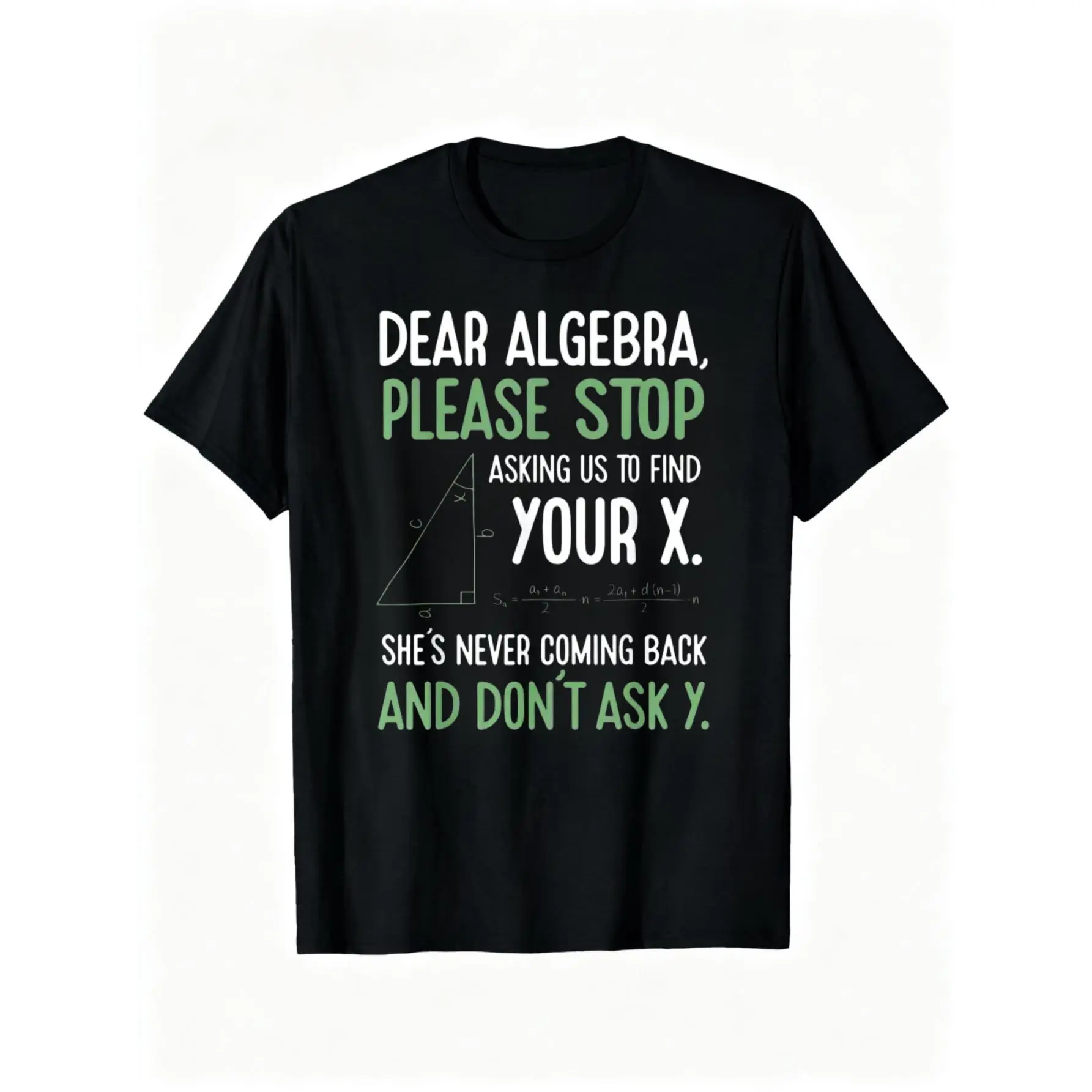 Men's T-Shirt with Funny "Find Your X" Math Pun, Casual Graphic Cotton Knit Tee, Short Sleeve Seamless Shirt for Geeks with Ribbed Collar, Elastic, Round Neck