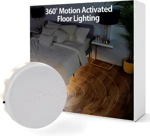 LitThis Under Bed Lights Motion Sensor Patented 360° Motion Activated Night Light No Installation Easily Positioned Dimmable Auto On/Off Glare-Free Lighting