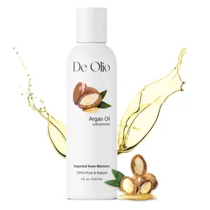 De Olio | Argan Oil of Morocco | 100% Pure & Natural Cold Pressed Argan Oil for Hair, Skin, Face | Refined Moroccan Hair Oil for Moisturizing & Straightening