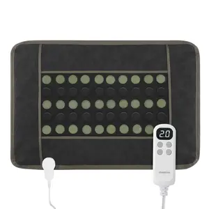 ETL Certified Far Infrared Heating Pad with 50 Tourmaline Stones, 32"x21" Large Heating Mat for Back Pain Relief & Period Cramps, Deep Penetrating Thermal Therapy Pad with Auto Shut-Off Timer