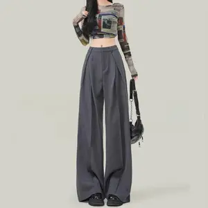Summer Drape Petite High Waist Wide Leg Casual Pants