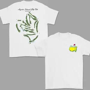 Augusta National Course Map Golf T-shirt For Men For Women, Vintage Unisex Cotton Apparel, Breathable Fabric Sports Top, Masters Tournament Shirt,master merch 2026|men's t shirts|men gifts|golf gifts|golfer gifts for men