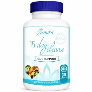 15 Day Cleanse | Gut & Colon Support | Advanced Formula with Senna, Cascara Sagrada, Psyllium Husk | Caffeine-Free | Natural| 30 Capsules Dietary Supplement