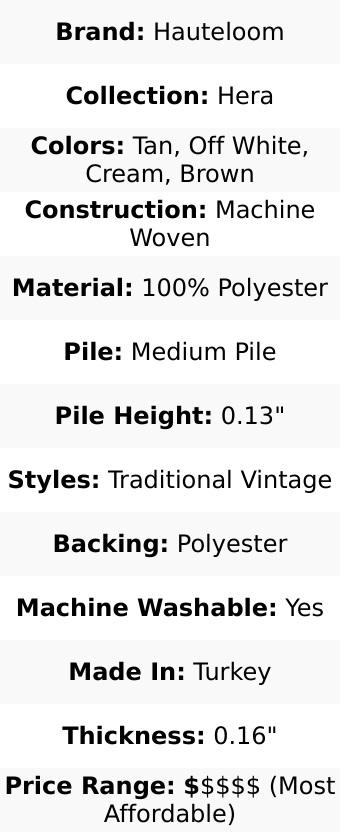 Hera Flat Pile Washable Rug