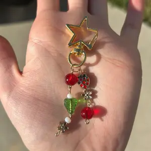 Beaded Strawberry Phone Charm for Smartphones and Cellphones - Cute Phone Accessory for Stylish Look - Accessories