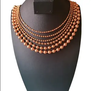 Pure Copper Necklace • Chunky Copper Ball Chain • 2.4mm 3.2mm 4.5mm 6.3mm 8mm Copper Chain Jewelry • Copper Necklace • Round Bead Ball• Natural Healing