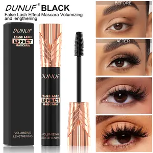 DUNUF Waterproof Curling Mascara, Lash Lengthening Volumizing, Smudge-Proof Individual Lash Look.