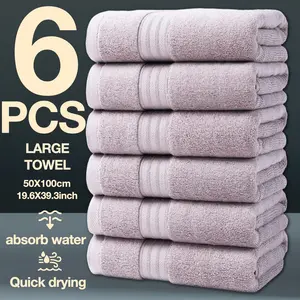 Luxury Satin Jacquard Striped Bath Towels Set, Household, Soft Cotton Absorbent Large Size 50x100cm, Ideal for Home Travel Sauna Spa Use