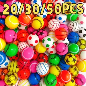 Fun Ball Theme Outdoor Elastic Balls, Soccer Ball, 20/30/50 Pieces Set, Multiple Quantities, Perfect for Outdoor Activities, Gifts, Birthdays, Weddings, Carnivals, Christmas