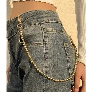 Metal Beads Beaded Jeans Key Wallet