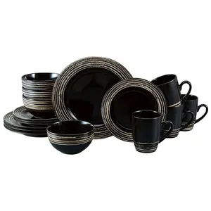 Pfaltzgraff Bryson Black 16-Piece Dinnerware