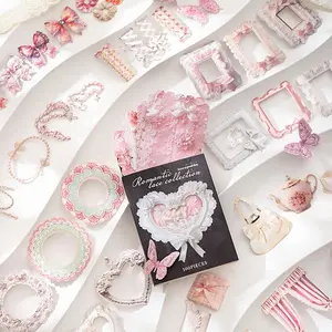 Romantic Lace Series Sticker Set, Stickers Kit, Creative DIY Planner Journal Accessories, 100pcs Pack, Perfect for Scrapbooking & Note-Taking