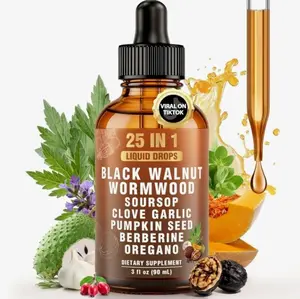 25-in-1 Liposomal Wormwood Black Walnut Clove Parasite Cleanse with Clove, Garlic, Pumpkin Seed, Oregano & Berberine – 98% Absorption for Superior Digestive Health & Balance, 90ml