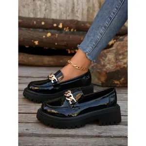 Women's Fashionable Solid Color Loafers, Casual Comfortable Platform Loafers for Daily Wear, Lightweight Breathable Shoes for Women & Girls, Flats