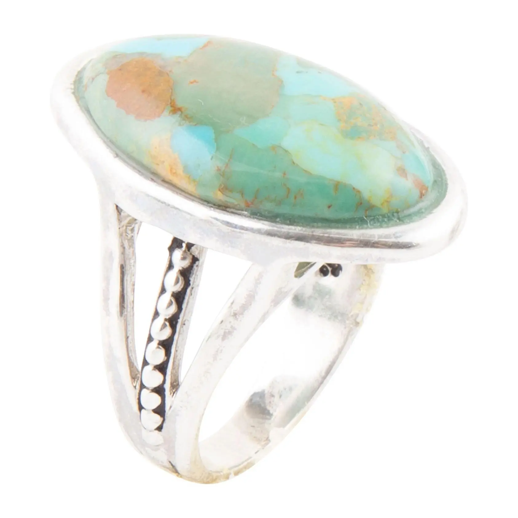 Barse Artisan Crafted Oval Composite TurquoiseRing, SS