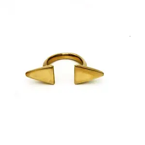 Brass Double Open Triangle Adjustable Ring - Mimi