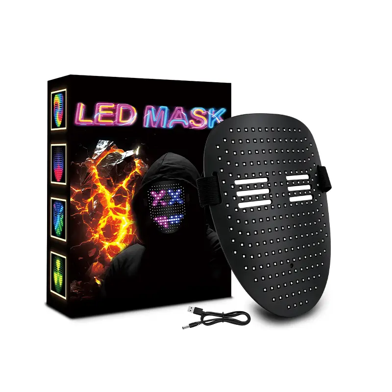 Spooky ABS Plastic LED Light-Up Mask with Gesture Sensing - Car Interior Decoration Vehicle Accessories Gift Set for Halloween, Festivals