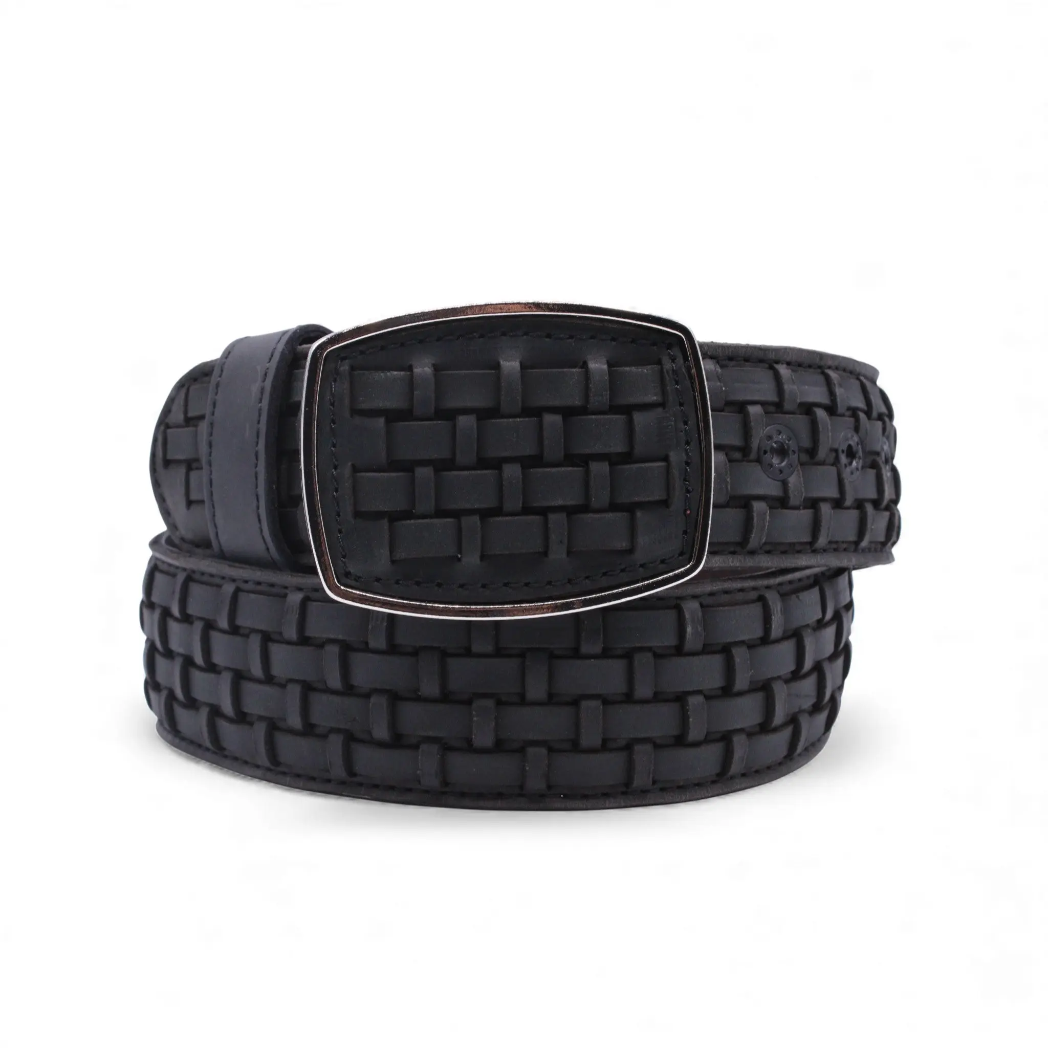 Mens Petatillo Leather Belt Black – Genuine Leather Handcrafted Western Style HC-100