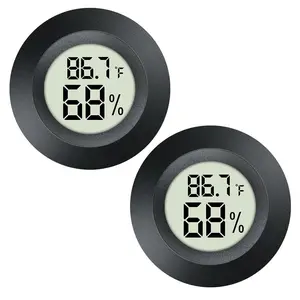 2 Pack Mini Digital Hygrometer Gauge Indoor , LCD  Temperature Outdoor Humidity Meter for Greenhouse Jars Incubators Guitar Case, Fahrenheit () or Celsius()