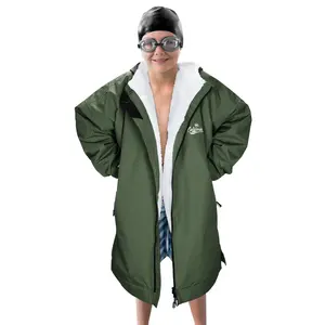 Catalonia Kids Waterproof Swim Parka with Hood, Windproof Fleece Swim Jacket, Warm Winter Swim Coat, Perfect for Beach, Pool