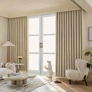 Solid Color Thickening Blackout Window Cover Curtain, 2 Counts Windproof Warm Thermal Insulated Road Soundproof Curtain, Home Decor for Living Room Bedroom Home Decoration Curtain