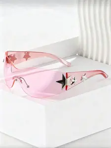 Women's Y2K Fashion Glasses, Multi-Color Oversized Frame, Bohemian Style, Perfect for Parties, Summer Travel, Beach Accessories, Trendy Beach Eyewear, Trendy Shades