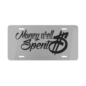 Money Well Spent Grey Vanity Plate