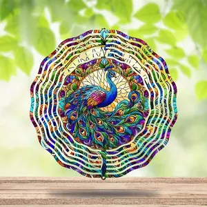 Peacock 3D Metal Wind Spinner, Stainless Steel Hanging Wind Catcher, Perfect Outdoor Decoration for Garden, Patio, Window