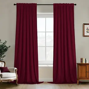 1pc Swan Velvet Italian Fabric Curtain, Ready-To-Use Fully Lined with Eyelet Rings, Elegant Home Decoration Curtain, Soft Touch Material