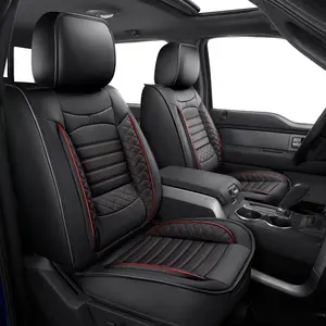 Custom Fit Full Coverage Car Seat Covers for Ford F150 2009-2026 F250 F350 F450 2017-2026 Super Duty Truck 5-Seat Faux Leather Set Waterproof Wear-Resistant Anti-Scratch Non-Slip Easy Install Auto Interior Cushion Protectors