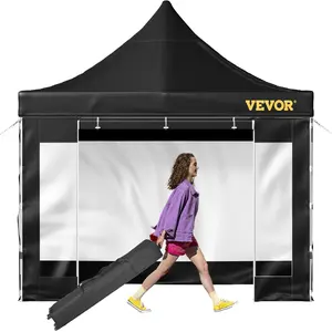 VEVOR Pop Up Canopy Tent,  10 x 10 FT, Outdoor Patio Gazebo Tent with Removable Sidewalls and Wheeled Bag, UV Resistant Waterproof Instant Gazebo Shelter for Party, Garden, Backyard, Black
