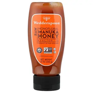 Wedderspoon Raw Monofloral Manuka Honey, KFactor™ 16, 12 oz (340 g)