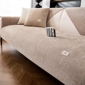 Modern Minimalist Chenille Sofa Cover, Sofa Slipcover, Non-Slip Cat Scratch Protection, All-Season Universal Fit, Universal Sofa Protector, High-Quality Fabric
