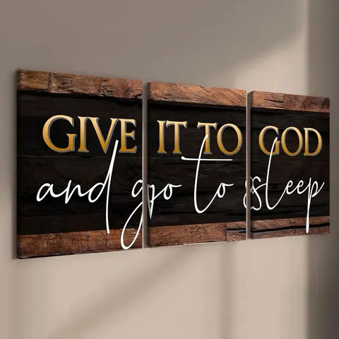 Wooden Framed Canvas Painting, 3 Counts/set Letter Pattern Western Wall Art, Wall Decor, Vintage Art Canvas, Modern Home Decor, Vintage Design, Vintage Letters Print for Living Room Home Office Hotel, Decorative Artwork