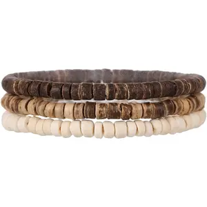 Puka Shell Bracelet for Men Wooden Bracelets Turquoise Stack Beaded Minimalist Trendy Jewelry for Friend Gift