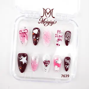 .DP.7639.Pink Valentine's Day New Year Wearable Nails