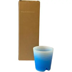 Ice Drinking Cups, Change Color Under 16? Celsius (60.8? F),  Recyclable Tumbler, Ideal for , Dishwasher Safe,  , White/Blue (Pack of 6) (3cl (1.01 fl oz))