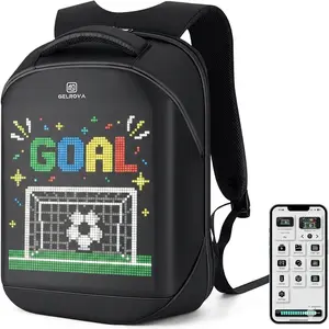 Gelrova City Series LED Pixel Art Backpack, Unisex App-Controlled Laptop Bag for Versatile Use, Fits 15.6-Inch Laptops with Adjustable Shoulder Straps