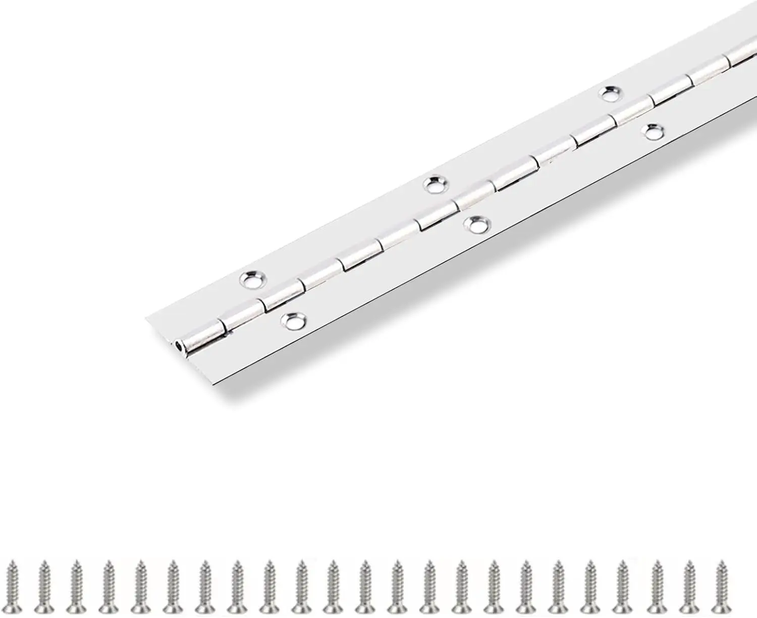 Piano Hinge 36" x 1" Stainless Steel Continuous & Piano Hinge | 0.039" Leaf Thickness, 1 Inch Open Width, Screw Included