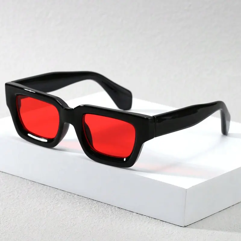 Unisex Vintage Square Frame, Trendy Casual Sun Protective Sunglasses for Everyday Use, Fashion Accessories for Outdoor Activities, Street Style Sunglasses, Trendy Styling Sunglasses, Square Framed Sunglasses