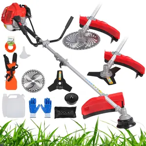 3-in-1 80cc 2-Stroke Gas-Powered Trimmer: 18-Inch Cutting Width Line Trimmer/Lawn Edger, 10-Inch 3-Tooth/40-Tooth Brush Cutter (Includes Shoulder Strap)Powerful Weed & Lawn Trimmer, Ideal for Gardening, A Perfect Gift for Husbands (Promotional Offer)