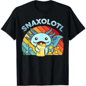 Axolotl-Shirt Snaxolotl Cute Axolotl Snacks Funny Food Kids T-Shirt