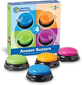 Learning Resources Answer Buzzers - Classroom Must Haves Supplies, Kids Toys, Sound Effect Button, Family Game Shows, Buzzers for Trivia, Participation Tools