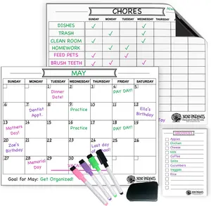 Magnet Chore Chart + Calendar + To Do List (White)